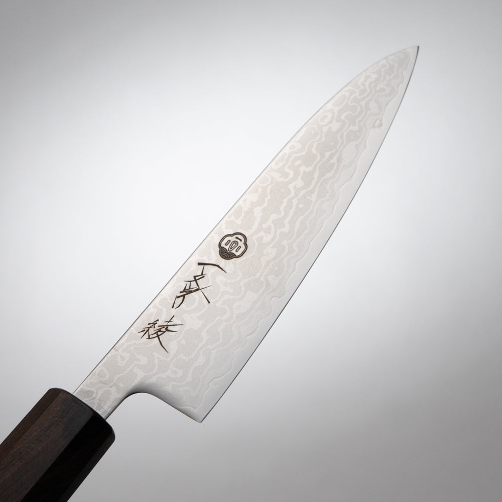 一文字 綾 VG10 ダマスカス 和式ペティナイフ 灰檀柄