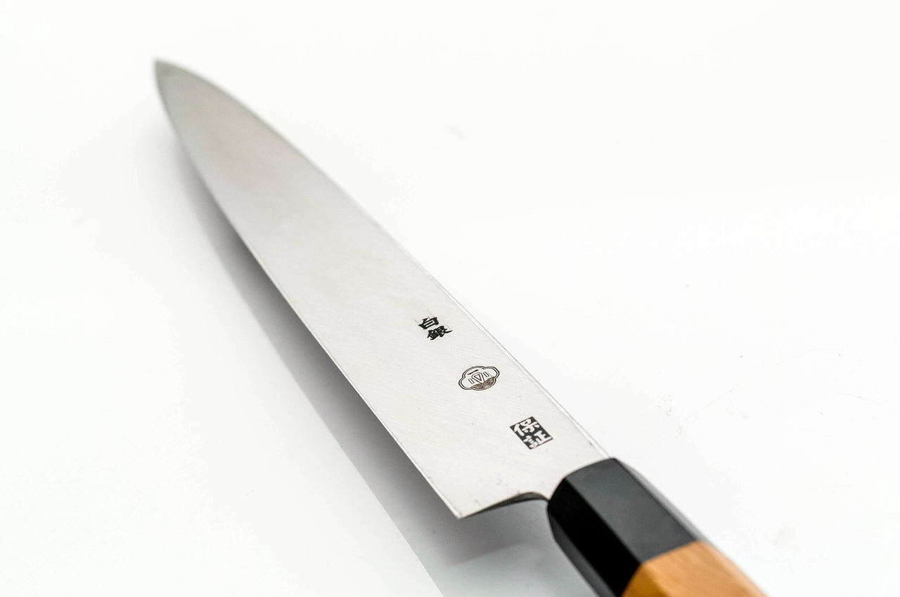 堺一文字光秀 白銀 霞研 ふぐ引き包丁 鞘付き