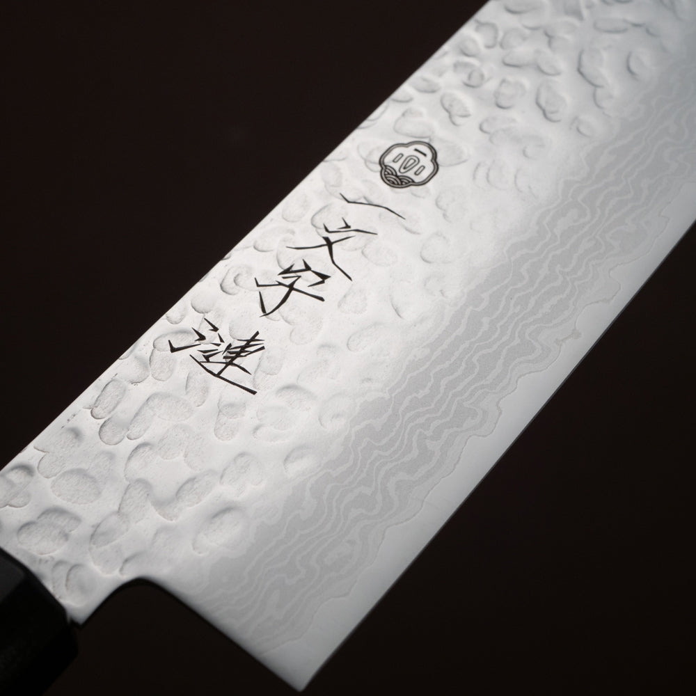 一文字 漣 VG10槌目ダマスカス 菜切包丁ウォールナット柄