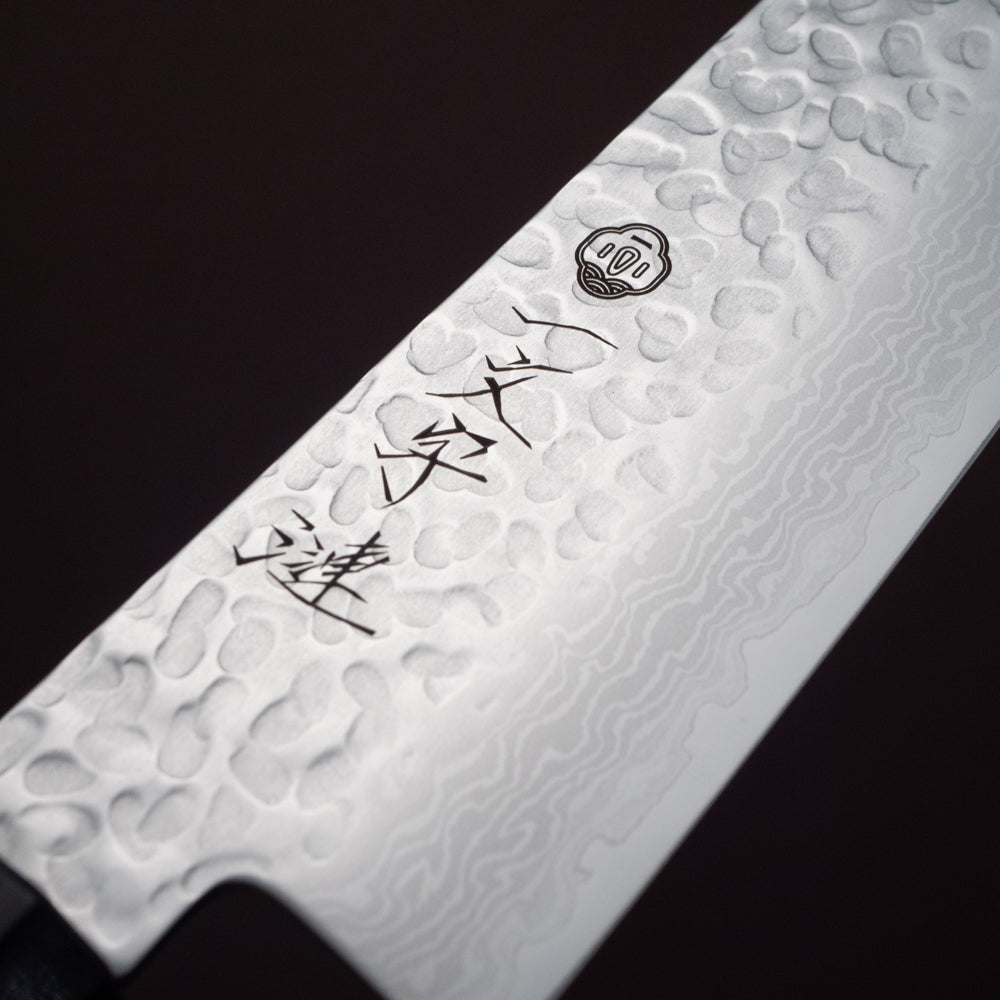 一文字 漣 VG10槌目ダマスカス 和式三徳包丁 ウォールナット柄