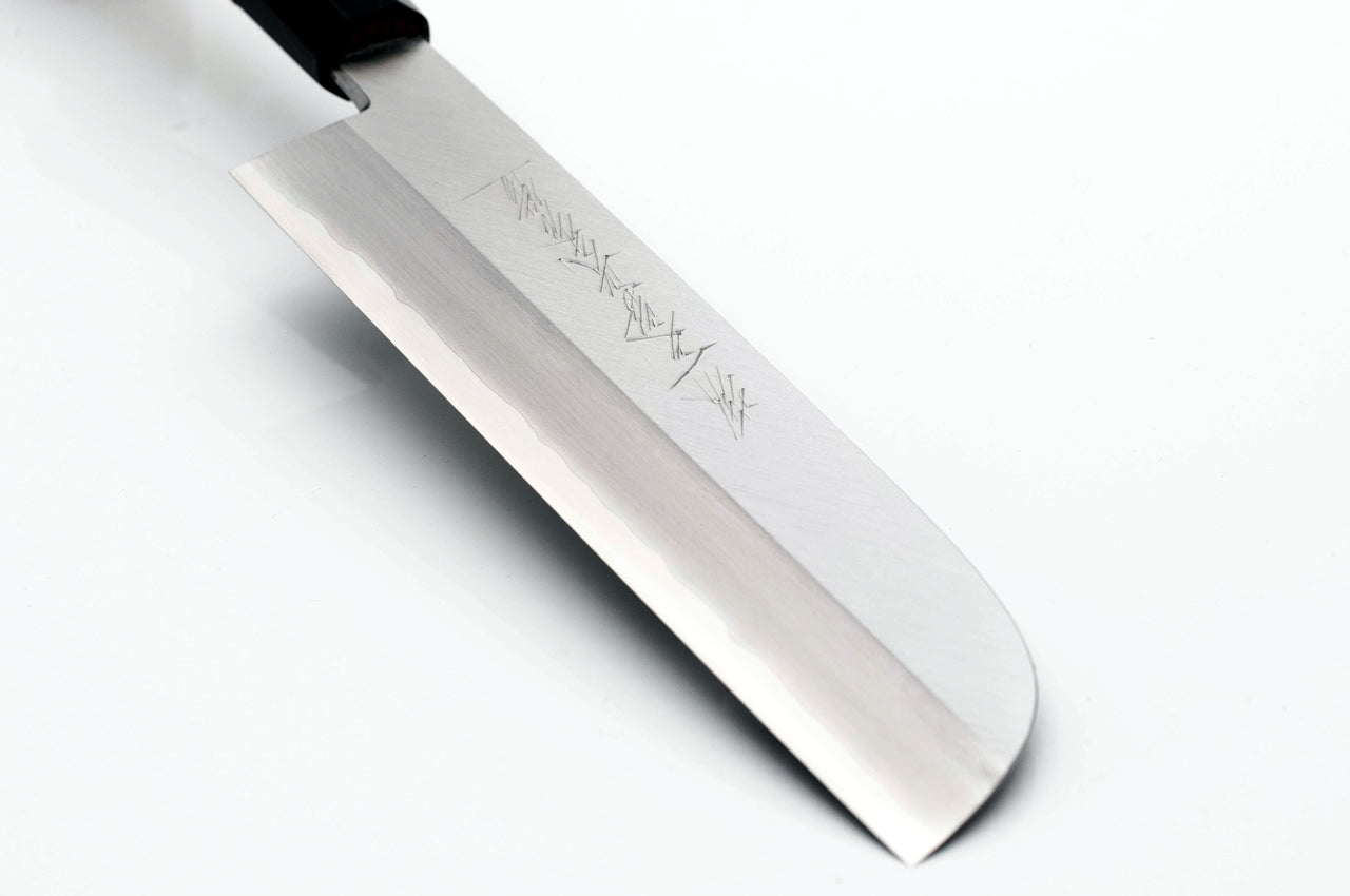 堺一文字光秀 白銀 霞研 鎌薄刃包丁 鞘付き