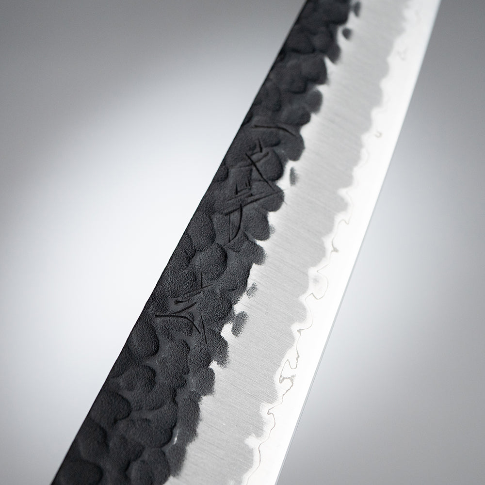 一文字 玄 青紙スーパー 黒打槌目 筋引 240mm 黒柄