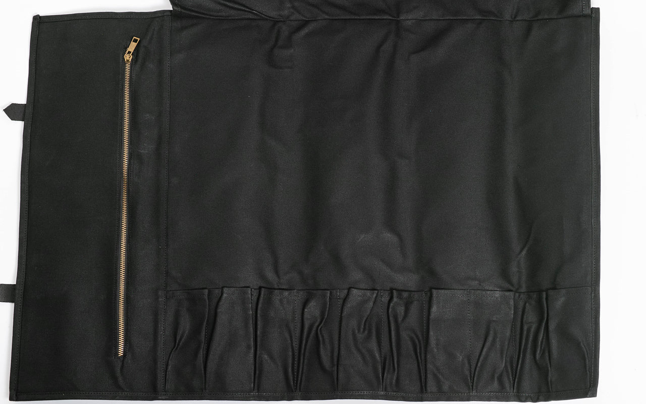 堺一文字光秀 防水加工キャンバスナイフバッグ10本 (黒)