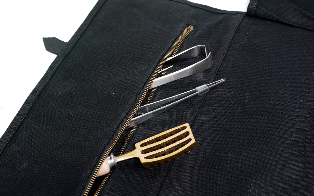 堺一文字光秀 防水加工キャンバスナイフバッグ10本 (黒)