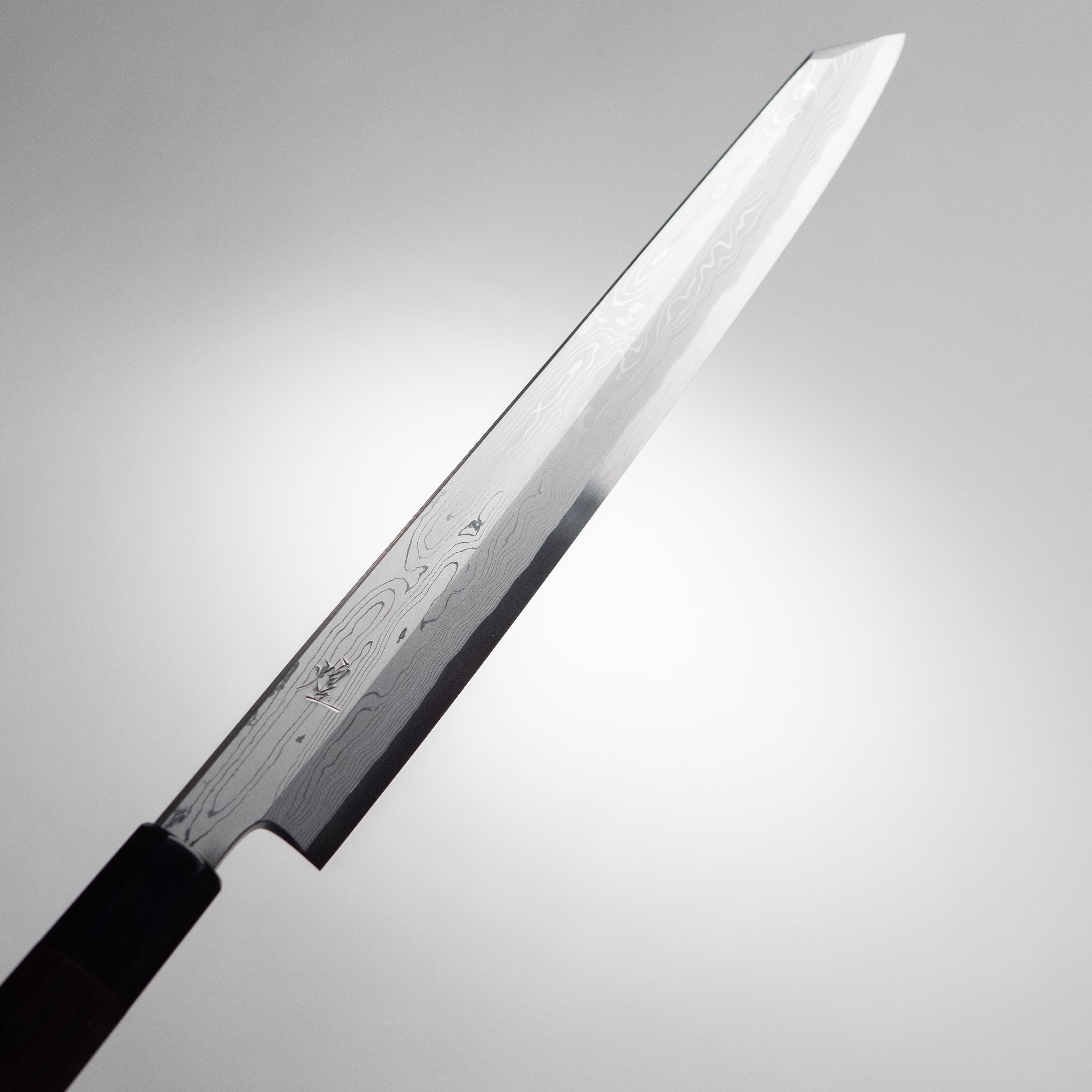 中川作 煌 青一鋼 墨流し 切付柳刃包丁 300mm 鞘付き