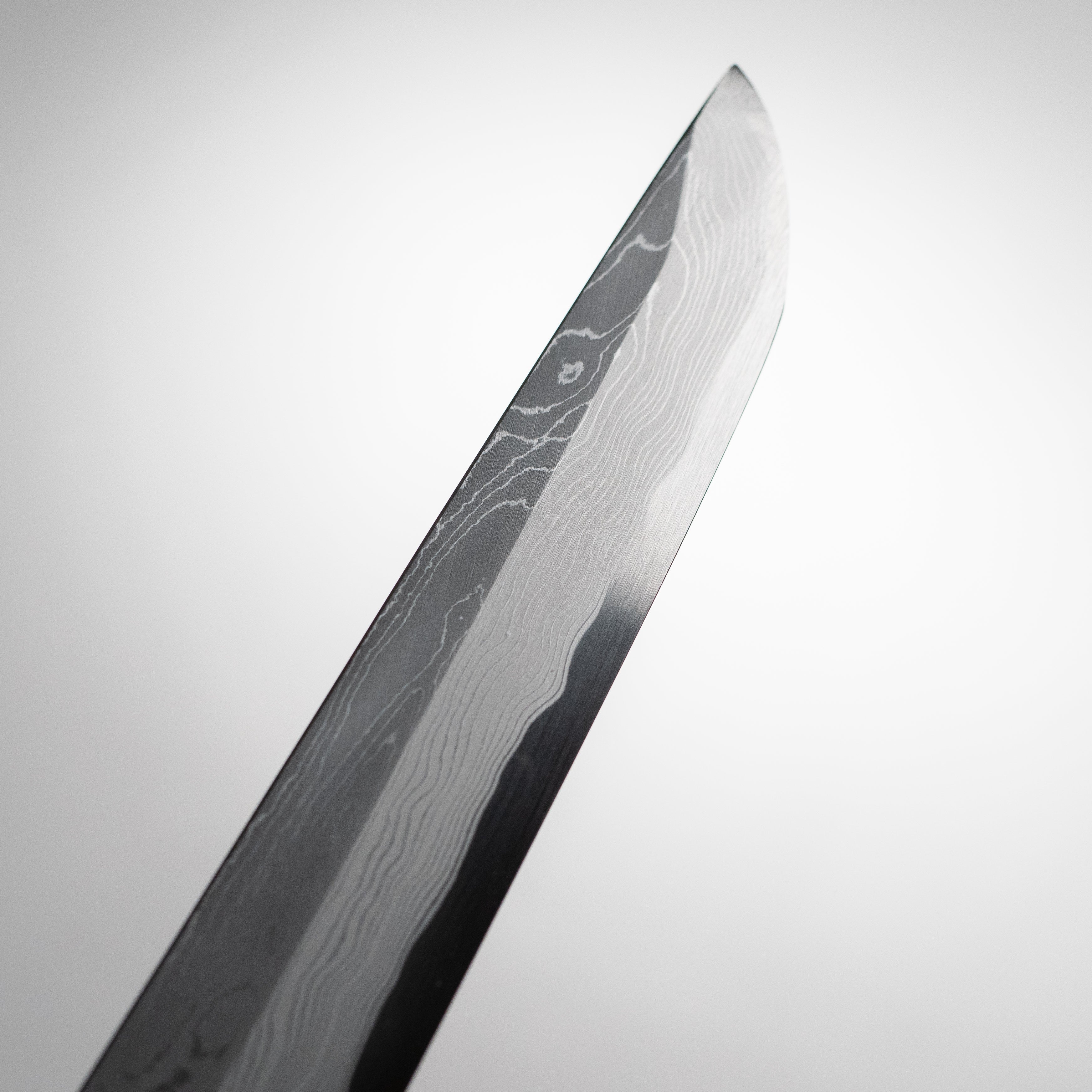 中川作 煌 青一鋼 墨流し 先丸蛸引包丁 300mm 鞘付き