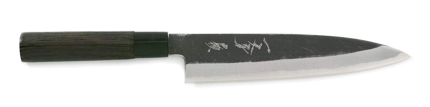 一文字 嶺 白二鋼 黒打 和式牛刀　