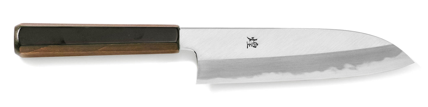 煌 青一鋼 黒呂柄 和式三徳包丁 180mm