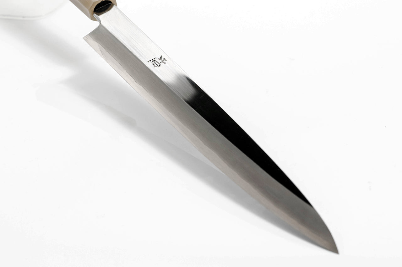 煌 スーパーゴールド2 鏡面仕上 柳刃包丁 黒檀白水牛洋白巻柄