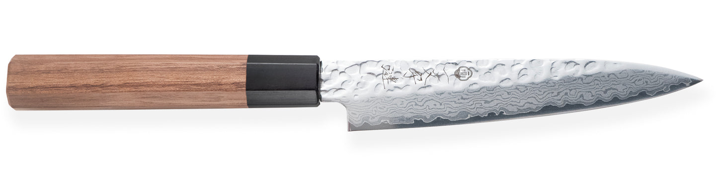 一文字 漣 VG10槌目ダマスカス 和式ペティナイフ ウォールナット柄