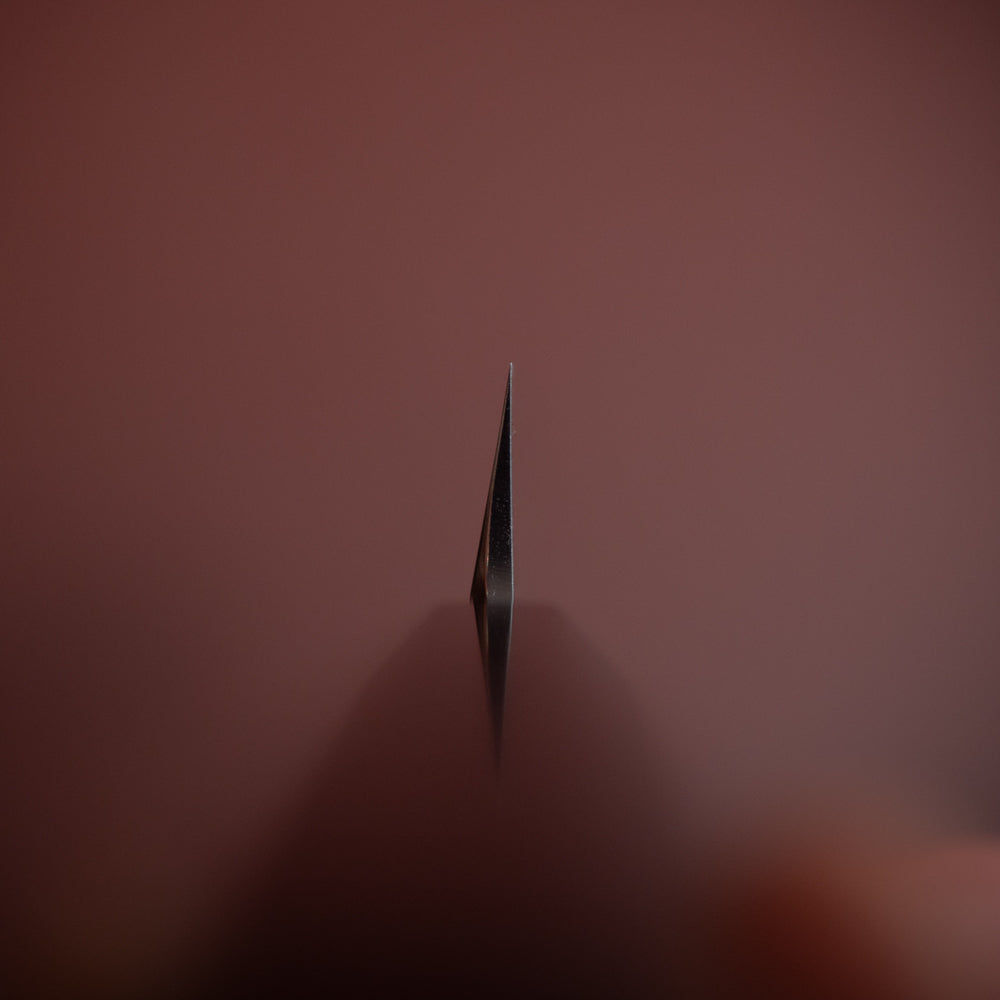 堺一文字光秀 青一鋼 炎紋鍛 墨流し 柳刃包丁 白鞘付き