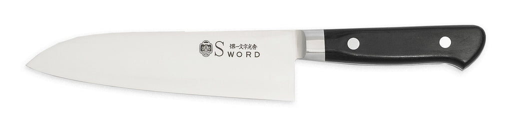 堺打刃物　切付　文化包丁　180mm 6寸　白ニ　三徳　包丁　和包丁　白鋼 堺一文字光秀 Gライン 三徳包丁 180mm