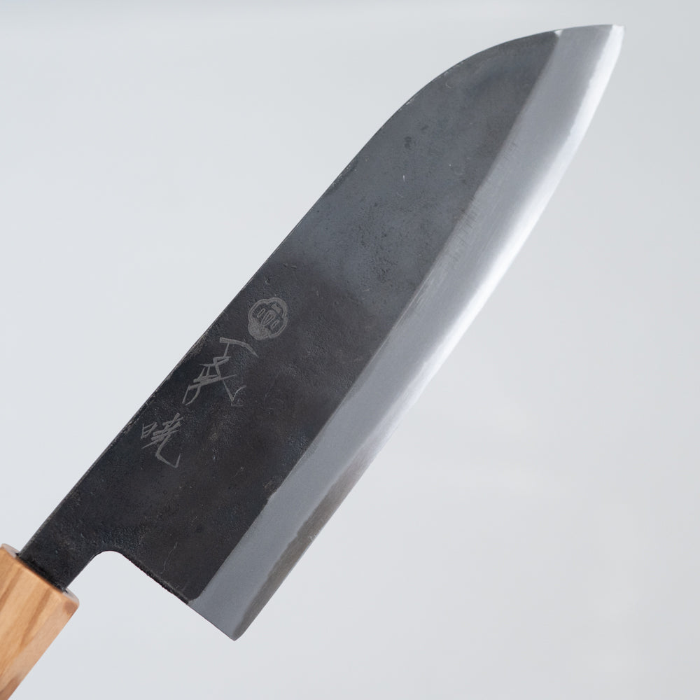 一文字 暁 青二鋼黒打 和式三徳包丁 – 堺一文字光秀
